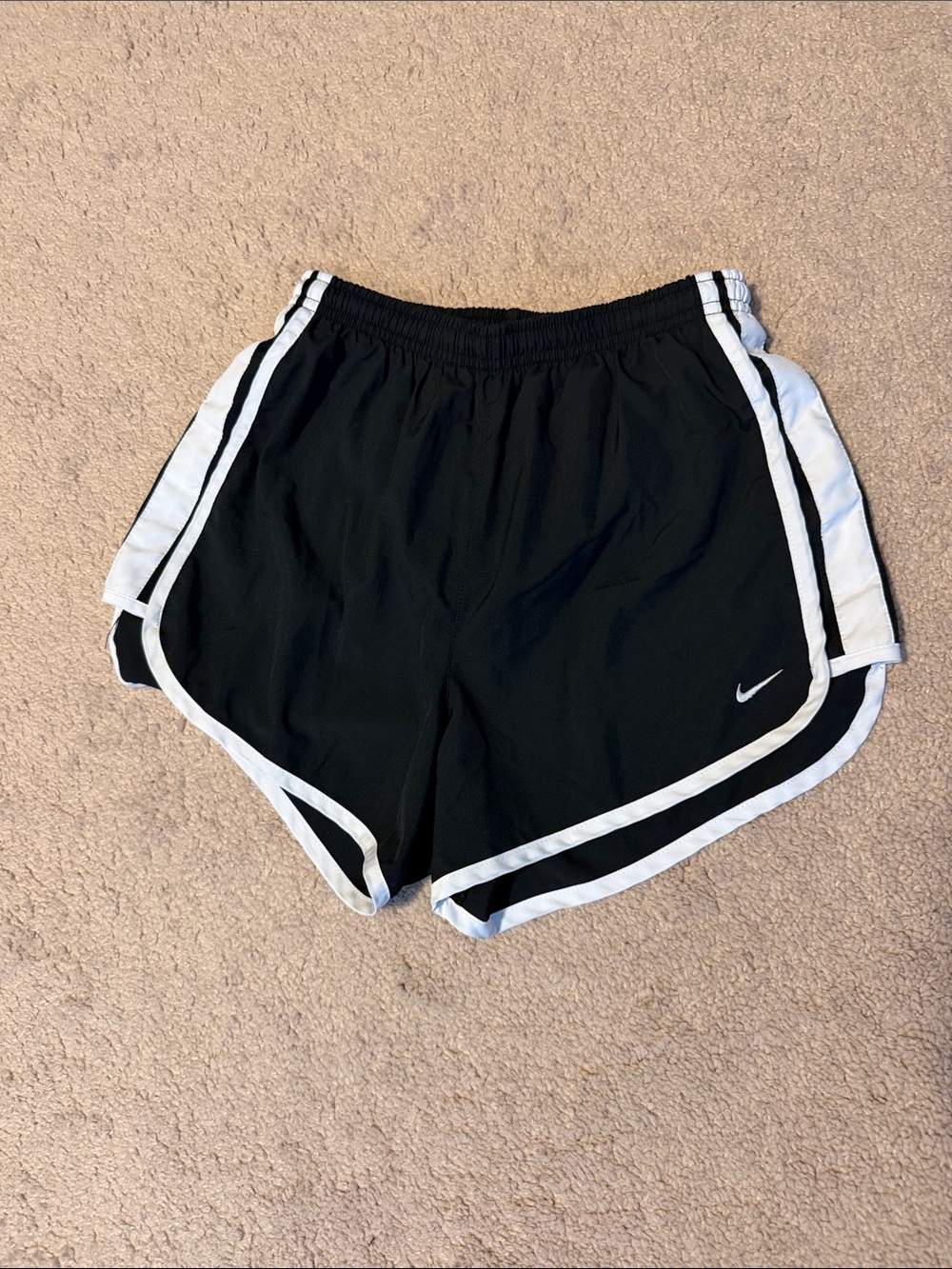 Nike Women’s Black Athletic Shorts with White Trim